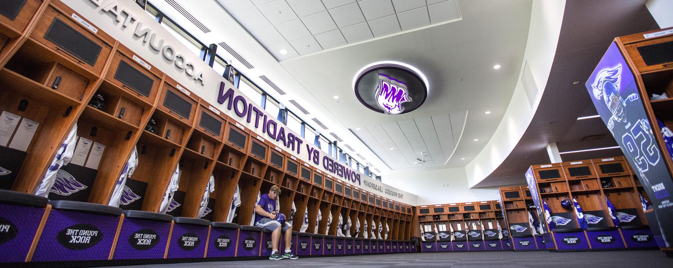 Football locker room.